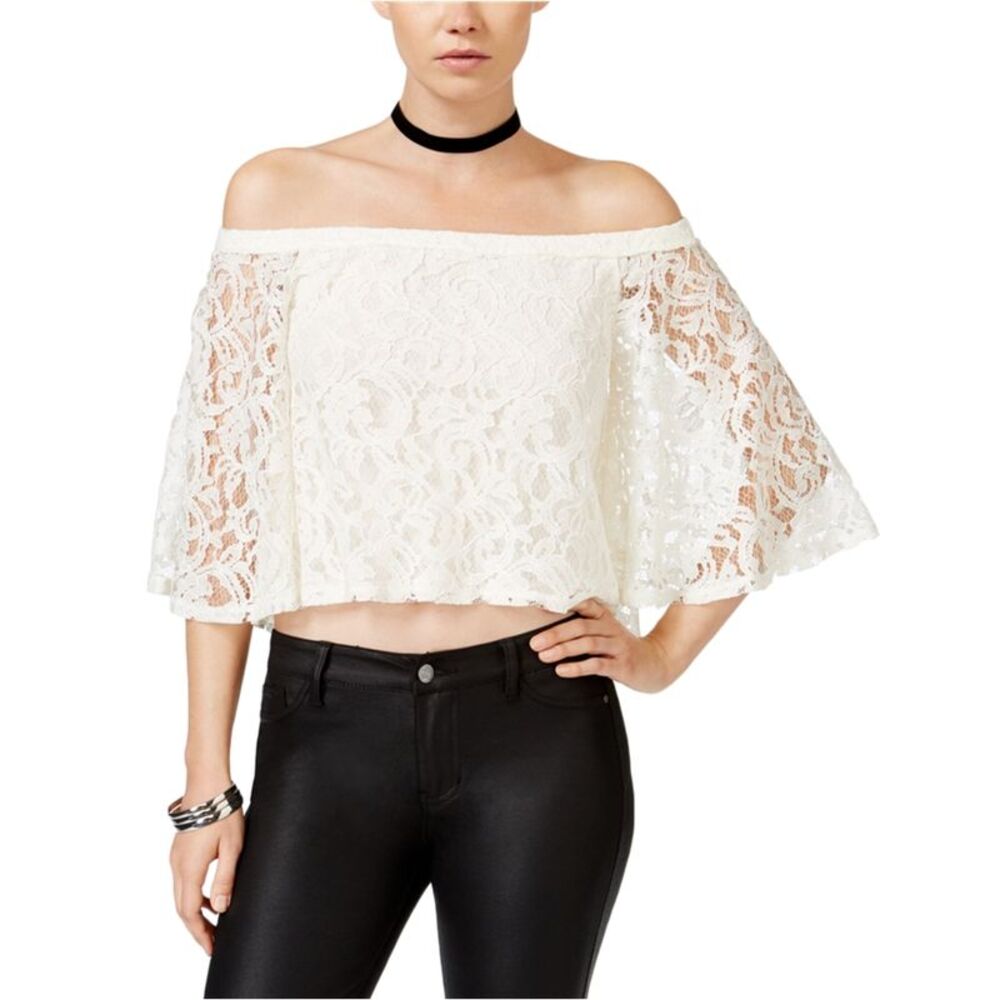 Chelsea Sky Womens Lace Knit Blouse, NWT